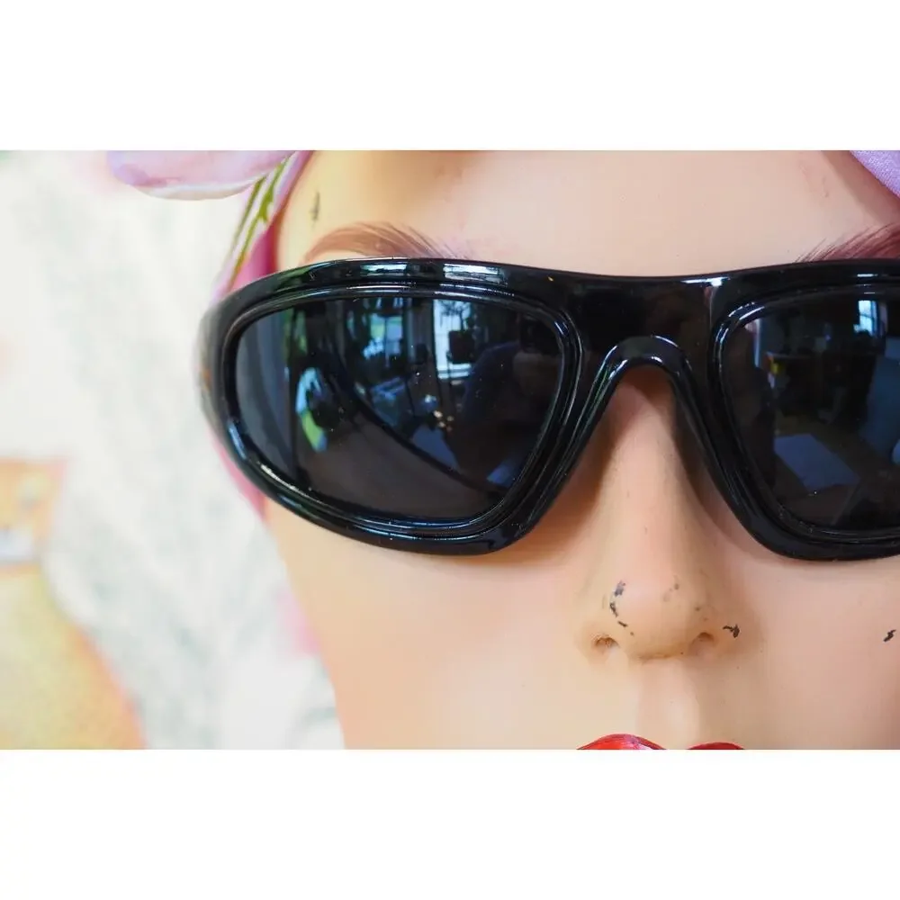 Vintage 2000s Y2K Sunglasses NOS Wraparound Flames skulls Goth Grunge Biker